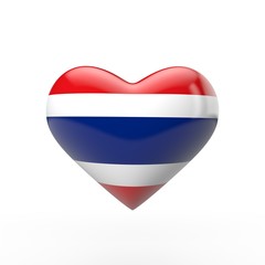 Thailand heart flag. 3D rendering