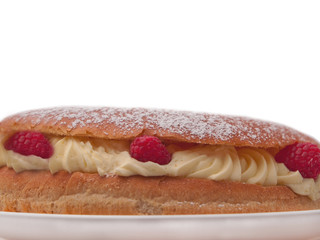 brioche tart filled with sweet whipped cream