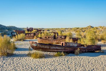 Ship cemetery, Aral Sea, Uzbekistan - 142456372