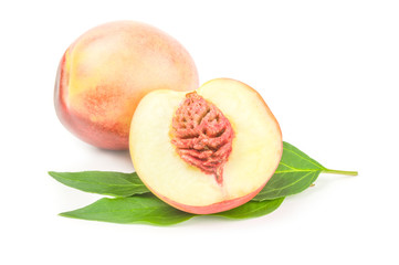 Isolated peaches isolated on a white background cutout