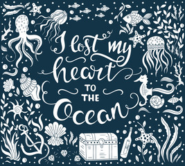 Ocean lettering illustration