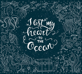 Ocean lettering illustration