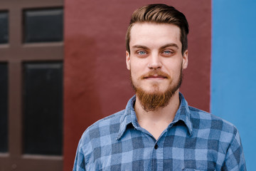 Hipster Male Fashion Portrait Outdoors