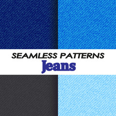 Obraz premium set of seamless patterns with denim texture