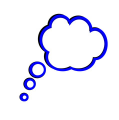 Silhouette of thought in the form of a cloud
