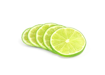 Lime slices isolated on white background cutout