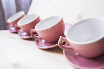 4 tea mugs tilted