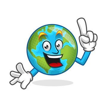 Smart earth mascot, clever earth character, earth cartoon vector 
