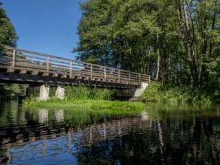 Wooden bridge on the river