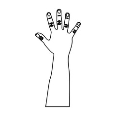 figure hand up icon, vector illustration design