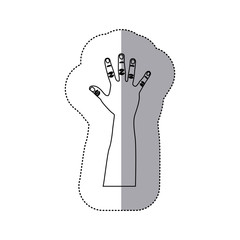 figure person hand up icon, vector illustration design