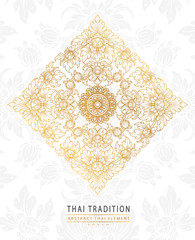 cover Thai art element Traditional gold on white background.vector