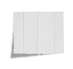 ripped in gray paper isolated on white background.