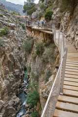Fototapeta na wymiar El Caminito del Rey dangerous gorge and canyon