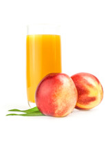 Beautiful ripe peaches isolated on a white background cutout