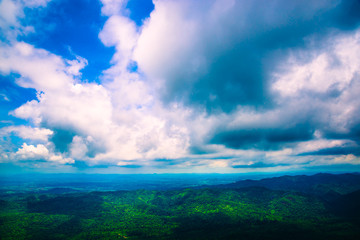 Obraz premium High angle view. Cloud mountain sky