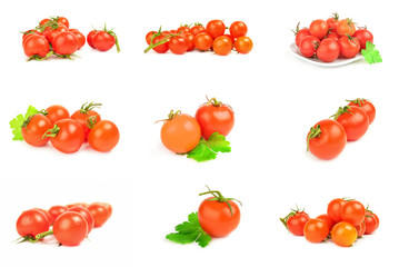 Set of cherry isolated on a white background cutout