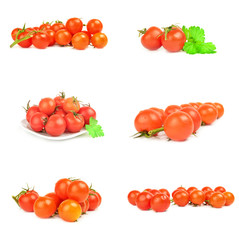 Group of cherry on a white background