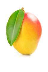 Red mango on a white background. Clipping path