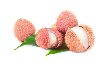 Litchi isolated on white