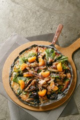 sweet pumpkin pizza on dish, 단호박피자