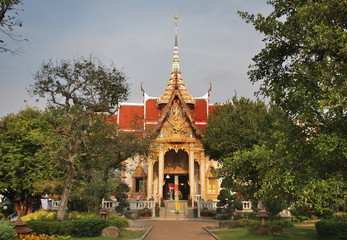 Fototapeta premium Wat Chalong (Wat Chaithararam) temple in Chalong subdistrict. Phuket province. Thailand