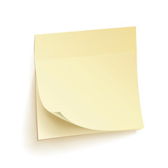 Paper Work Notes Isolated Vector. Blank Sticky Notes. Realistic Illustration On The Wall.