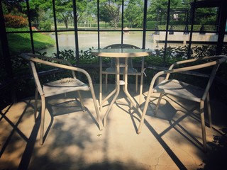 Modern chair in the wood tent 