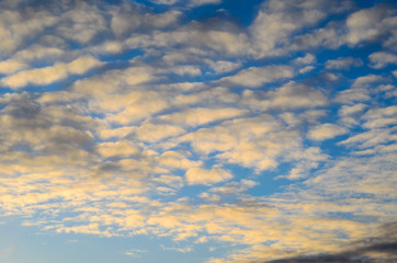 Beautiful sunset clouds in sky