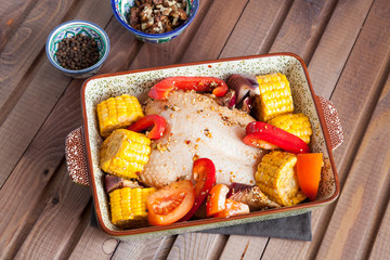 Chicken meat with vegetables