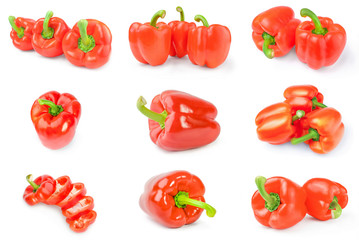 Set of sweet peppers isolated on a white background cutout