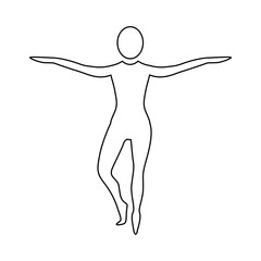 silhouette woman on tiptoes vector illustration design