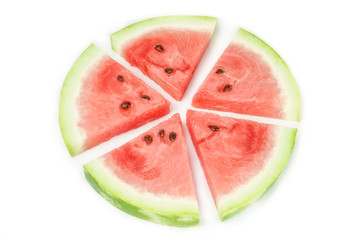 Sliced watermelon on white background