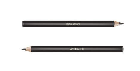 Black pencil. 3D Realistic Vector Illustration.