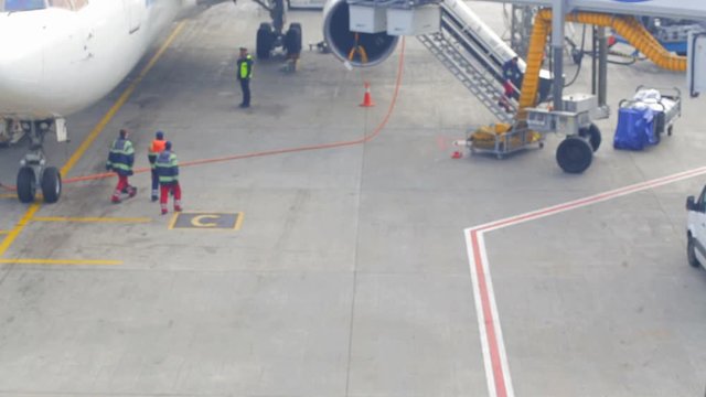 Aircraft maintenance at the airport