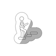 figure person up the stairs icon, vector illustration design