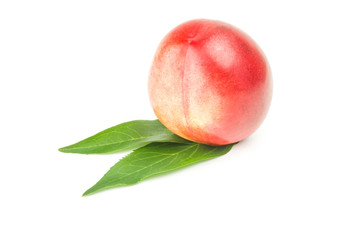 Juicy ripe peaches isolated on a white background cutout