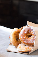 Fluffy glazed doughnuts