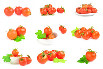 Collection of cherry isolated on a white cutout