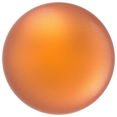 Orange sphere round button ball basic matted yellow circle geometric shape solid figure simple minimalistic atom single drop object blank balloon icon design element. 3D illustration isolated
