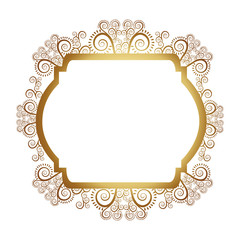 emblem with ornamental decoration design, vector illustration image