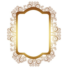 emblem with ornamental decoration design, vector illustration image