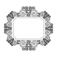 emblem with ornamental decoration design, vector illustration image