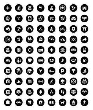 80 company icons Black