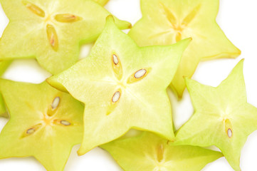 Star fruit isolated on a white background cutout