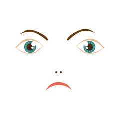 human woman expression angry face vector illustration