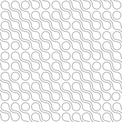 Abstract background of connected dots in diagonal arrangement on white background. Molecule theme wallpaper. Seamless pattern vector illustration.