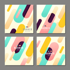 Set of banner templates. Bright modern abstract design.