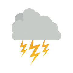 cumulus cloud with storm and thunder vector illustration