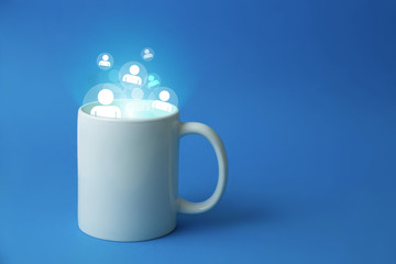 Obraz premium tazza, telefonino, scrivere, sms, clienti, pazienti